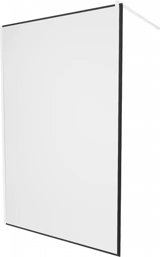 MEXEN/S KIOTO Sprchová zástěna WALK-IN 70 x 200, transparent/černý vzor 8 mm, bílá 800-070-101-20-70