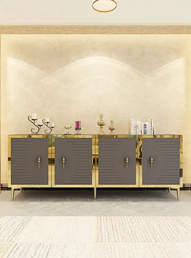 Konzolový stolek Tuna 180 - Anthracite, Gold