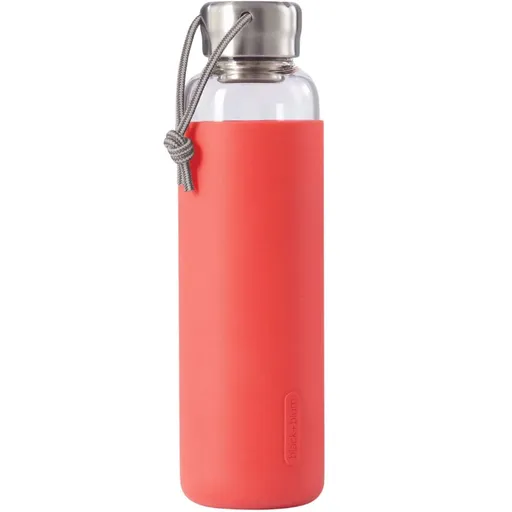 Láhev na vodu 600 ml, korálová, sklo, Black+Blum