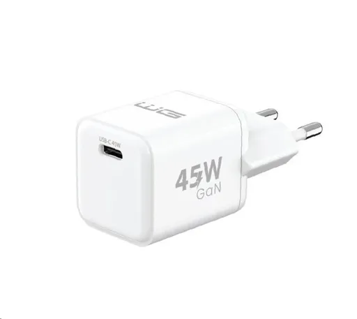 WG - Síťová nabíječka GaN 1x USB-C, PD PPS 45W, bílá
