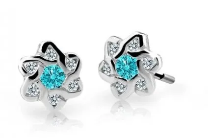 Cutie Jewellery Dětské náušnice z bílého zlata C2149-30-X-2 světle zelená