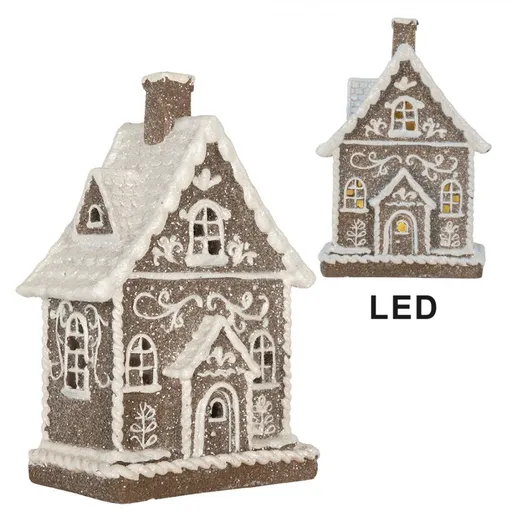 Perníkový LED domek Gingerbread Cotti - 16*10*23 cm Clayre & Eef