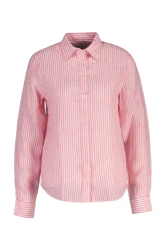 KOŠILE GANT REG STRIPED LINEN LS SHIRT BRIGHT FUSCHIA