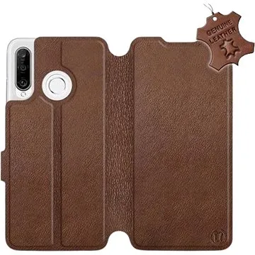 Flip pouzdro na mobil Huawei P30 Lite - Hnědé - kožené -  Brown Leather (5903226897810)