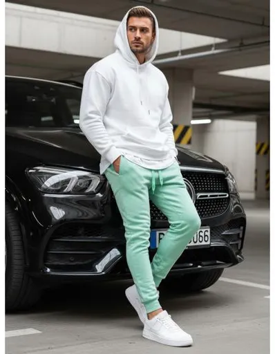 Pánské sportovní tepláky světle zelené