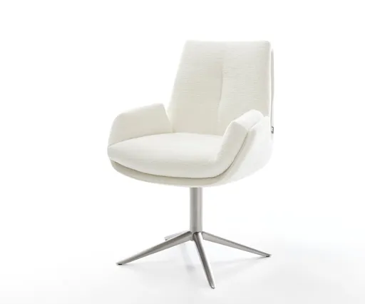 Jídelní židle Clea-Flex bouclé měkký béžová podnož křížová