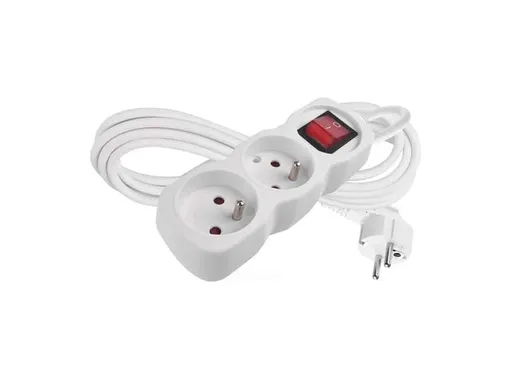 Prodlužovací přívod 2 zásuvky 3m EMOS P1213 s vypínačem