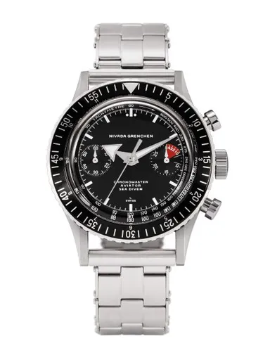 Nivada Grenchen Chronomaster White Broad Arrow Inter. Bezel - Manual - Forstner Rivet