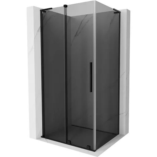MEXEN/S Velar L sprchový kout, posuvné dveře 120 x 75, grafit, černá 871-120-075-43-70
