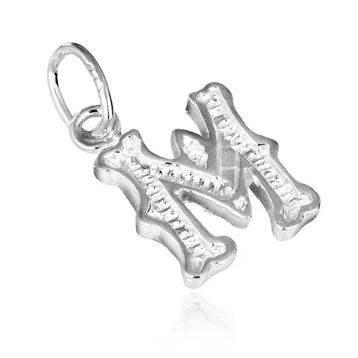 Přívěsek ze stříbra 925 - ozdobné písmeno M