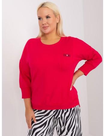 Dámská halenka plus size s rozparky IKA červená  