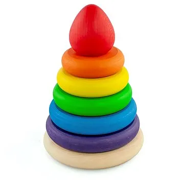 Ulanik Montessori dřevěná pyramida kulatá barevná (KTS-PR01)