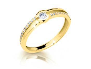 Cutie Jewellery Okouzlující prsten ze žlutého zlata se zirkony Z6808-2543-10-X-1 52 mm