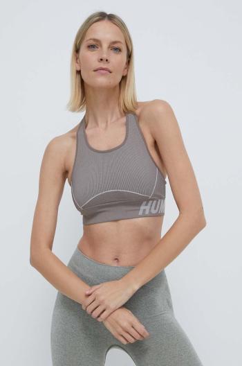 Sportovní podprsenka Hummel hmlTE CHRISTEL SEAMLESS SPORTS béžová barva, melanž, 213753