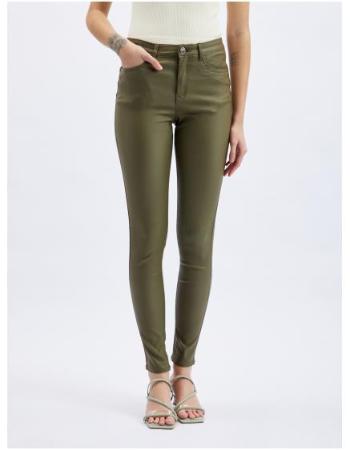 Khaki dámské skinny fit kalhoty