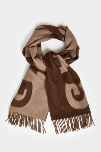 ŠÁLA GANT GRAPHIC JACQUARD WOVEN SCARF DESERT BROWN