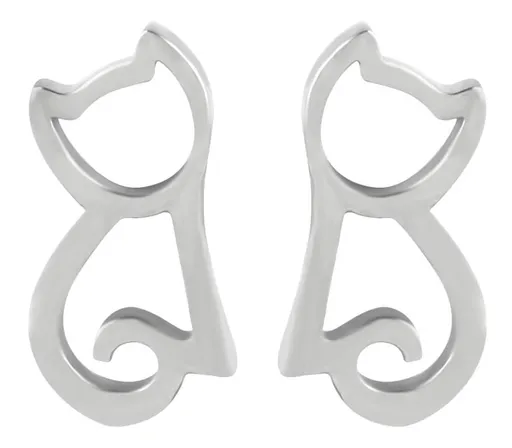 Troli Moderní ocelové náušnice Kočka