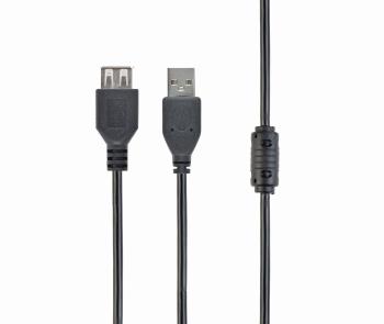 Kabel CABLEXPERT CCF-USB2-AMAF-6 USB A-A 1,8m 2.0 prodlužovací HQ s ferritovým jádrem