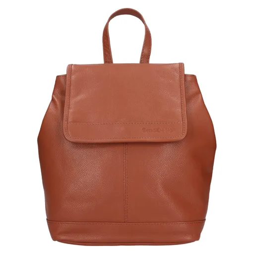Kožený dámský batoh SendiDesign Apolene - koňak