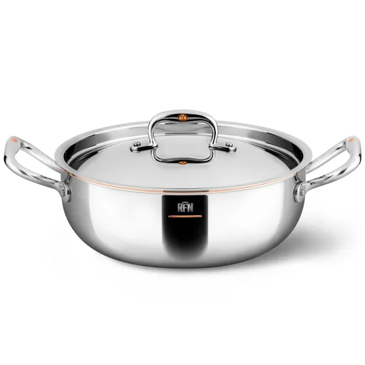 Nízký kastrol CON CUORE 24 cm, stříbrná, měď, Ruffoni