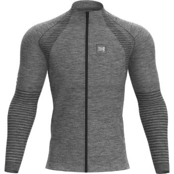 Compressport SEAMLESS ZIP SWEATSHIRT Pánská sportovní mikina, šedá, velikost