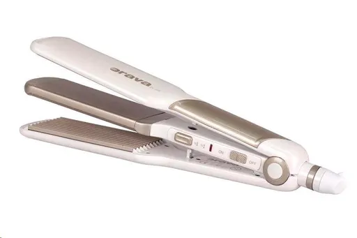 ORAVA ZV-205 žehlička na vlasy, široké keramické destičky, kontrolka zapnutí, kabel s otočnou koncovkou