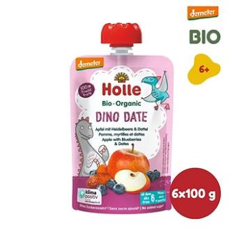 HOLLE Dino Date  BIO jablko borůvky a datle 6× 100 g (7640161877382)