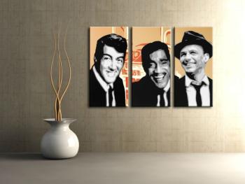 Ručně malovaný POP Art Rat Pack 3 dílný 120x80cm