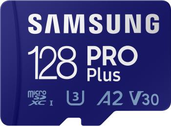 Memóriakártya Samsung MicroSDXC 128GB PRO Plus + SD adapter