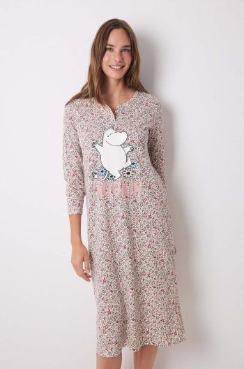 Bavlněná noční košile women'secret Moomin růžová barva, 4448047