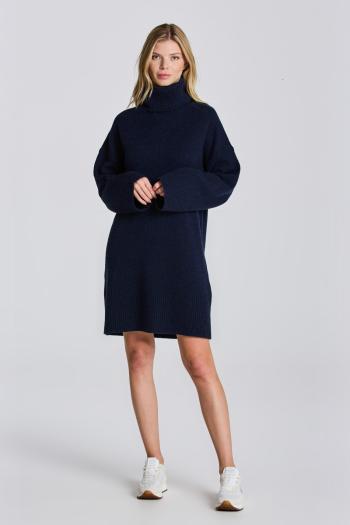 ŠATY GANT D1. LOUNGE ROLLNECK DRESS EVENING BLUE