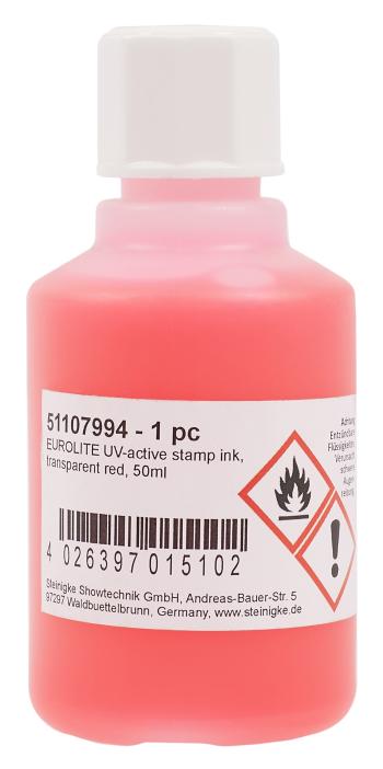 Eurolite UV-Active Stamp Ink Transparent Red 50 ml