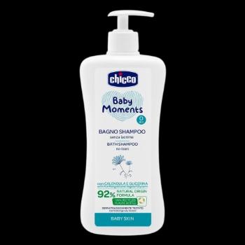 CHICCO Šampón na vlasy a telo s dávkovačom Baby Moments 92% prírodných zložiek 500 ml