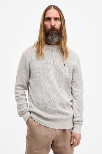 AllSaints pamut pulóver AUBREY CREW szürke, M019KA