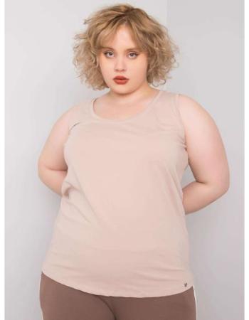 Dámský top dlouhý plus size KEYLA béžový