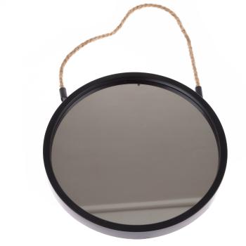 Plastové závesné zrkadlo Embellir čierna, pr. 25 cm, pr. 25 cm
