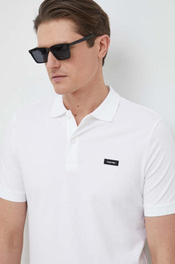 Polo tričko Calvin Klein bílá barva, K10K111196