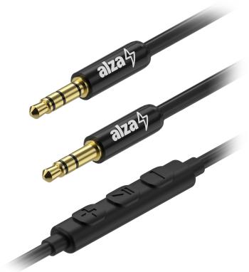 Audio kábel AlzaPower AluCore Audio 3,5 mm Jack 4P-TRRS (M) to 3,5 mm Jack (M) 1 m fekete