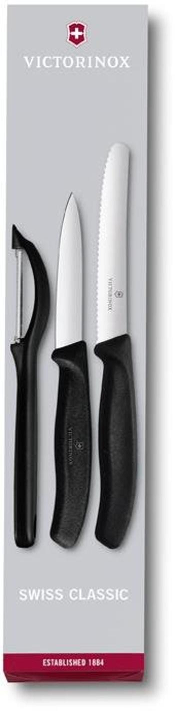 Késkészlet Victorinox Swiss Classic 2 db-os késkészlet kaparóval, műanyag, fekete