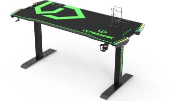 Gaming asztal ULTRADESK Force - zöld, RGB