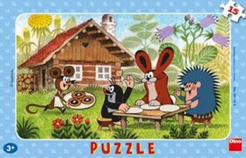 Puzzle deskové Krtek na návštěvě 15 dílků