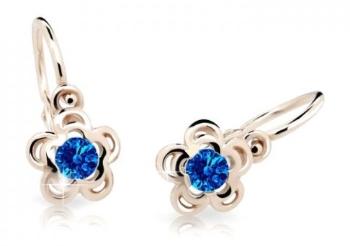 Cutie Jewellery Dětské náušnice z růžového zlata C2204-10-X-4 modrá