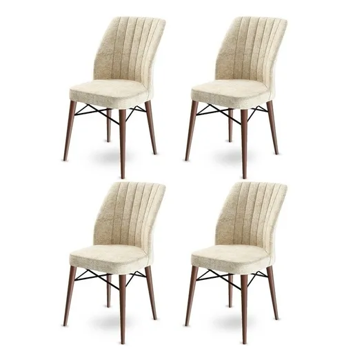 Sada jídelních židlí Flex Cream and Brown, 4 ks