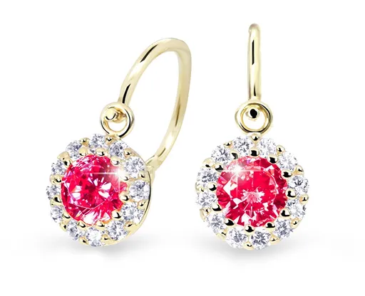 Cutie Jewellery Krásné dětské náušnice ze žlutého zlata C2745-10-X-1 červená