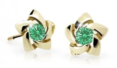 Cutie Jewellery Zlaté dětské náušnice C2201-30-X-1 zelená
