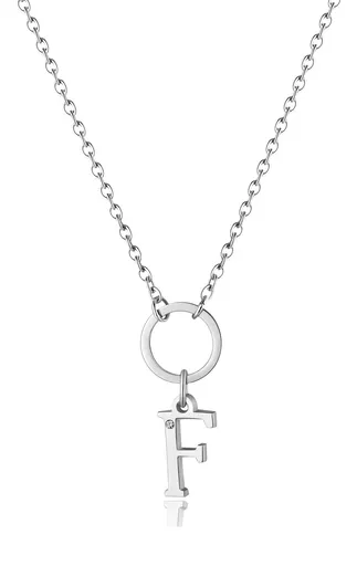 S'Agapõ Dámský ocelový náhrdelník s písmenem F Happy SHAC70