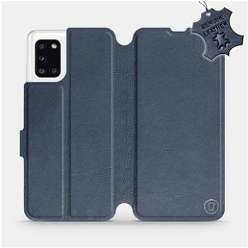 Flip pouzdro na mobil Samsung Galaxy A31 - Modré - kožené -   Blue Leather (5903516227631)