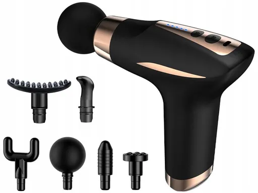 Relaxační masážní pistole s 6 nástavci