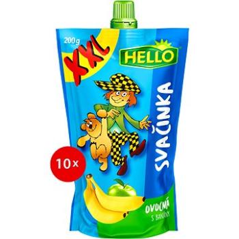 HELLO XXL ovocná kapsička s banány 10× 200 g (8590014639539)