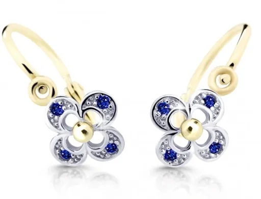 Cutie Jewellery Zlaté dětské náušnice C2200-10-X-1 modrá